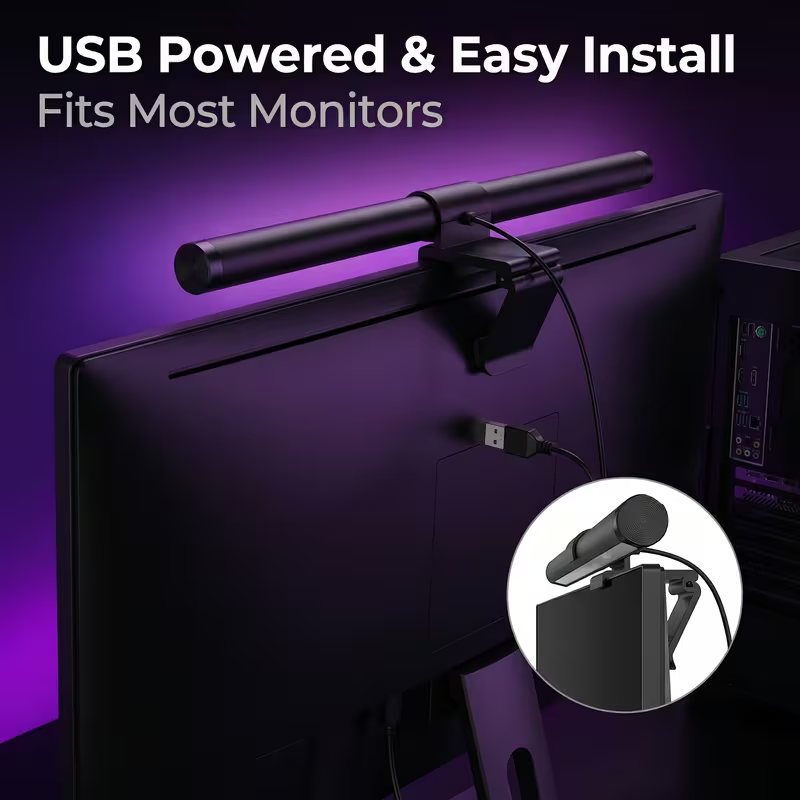 Home Office Lamp - شريط إضاءة LED للشاشة مع جهاز