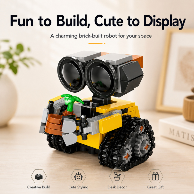 Plant Desk Mini - مجموعة مكعبات بناء روبوت صغير، نموذج