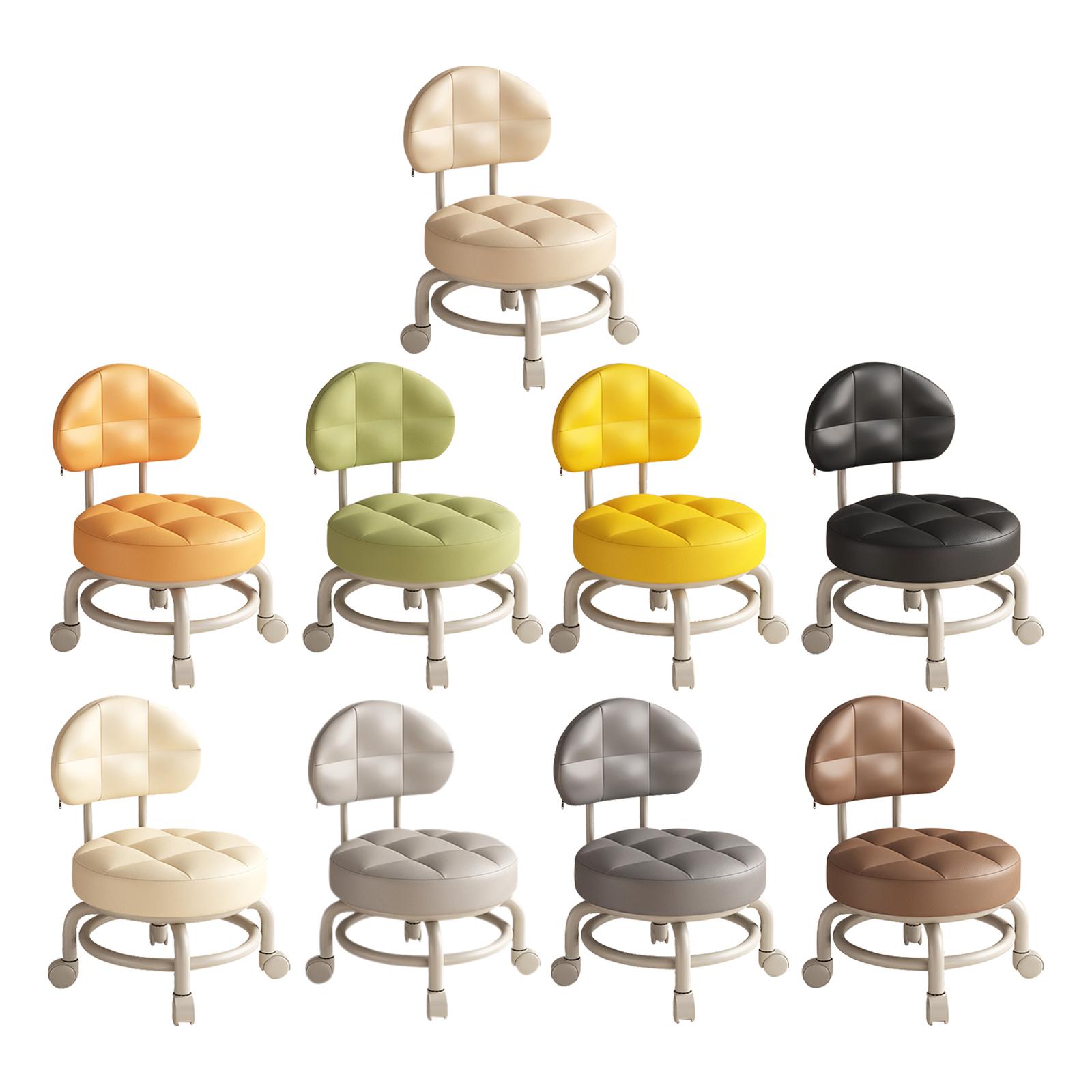 Home Office And Library - كرسي دوار منخفض مستدير من الجلد