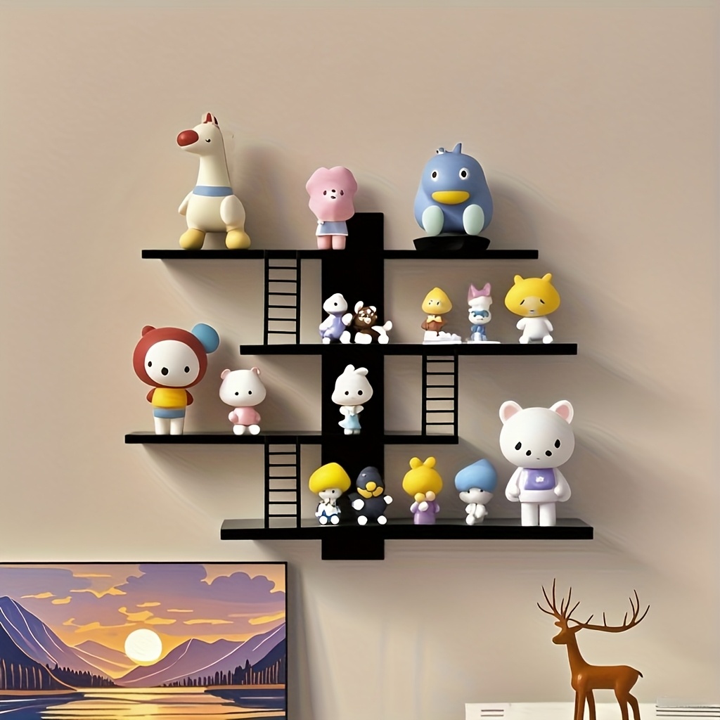 Home Office With Bookshelves - رف مثبت على الحائط بدون حفر