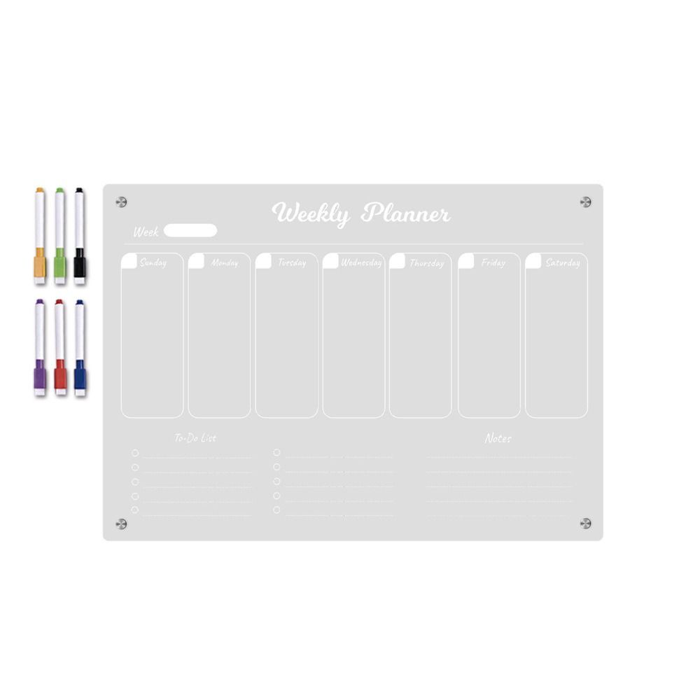 Magnetic Calendar Board - لوحات مسح أكريليك مكونة من 6