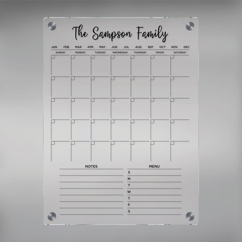 Magnetic Calendar Board - تقويم الثلاجة الأكريليك، مخطط مغناطيسي، لوح