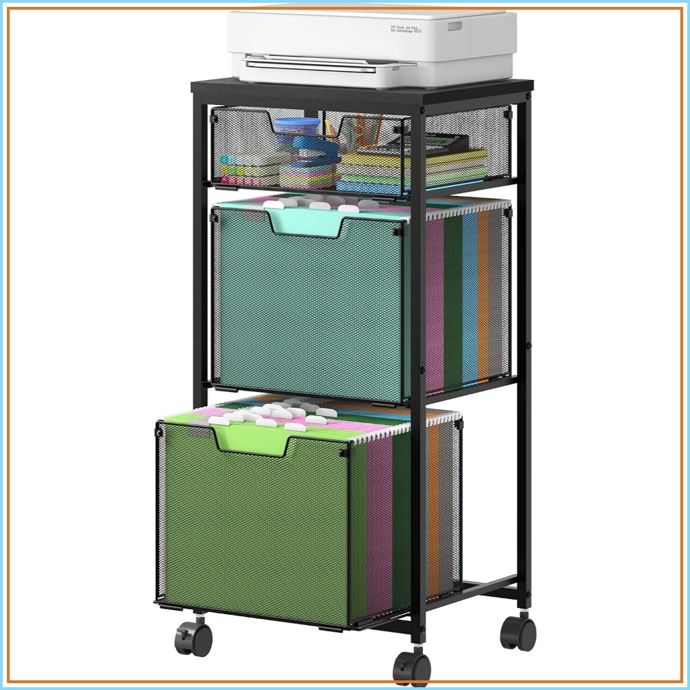 خزانة ملفات متحركة بثلاثة أدرا - مراجعة Rolling File Cart وسعره