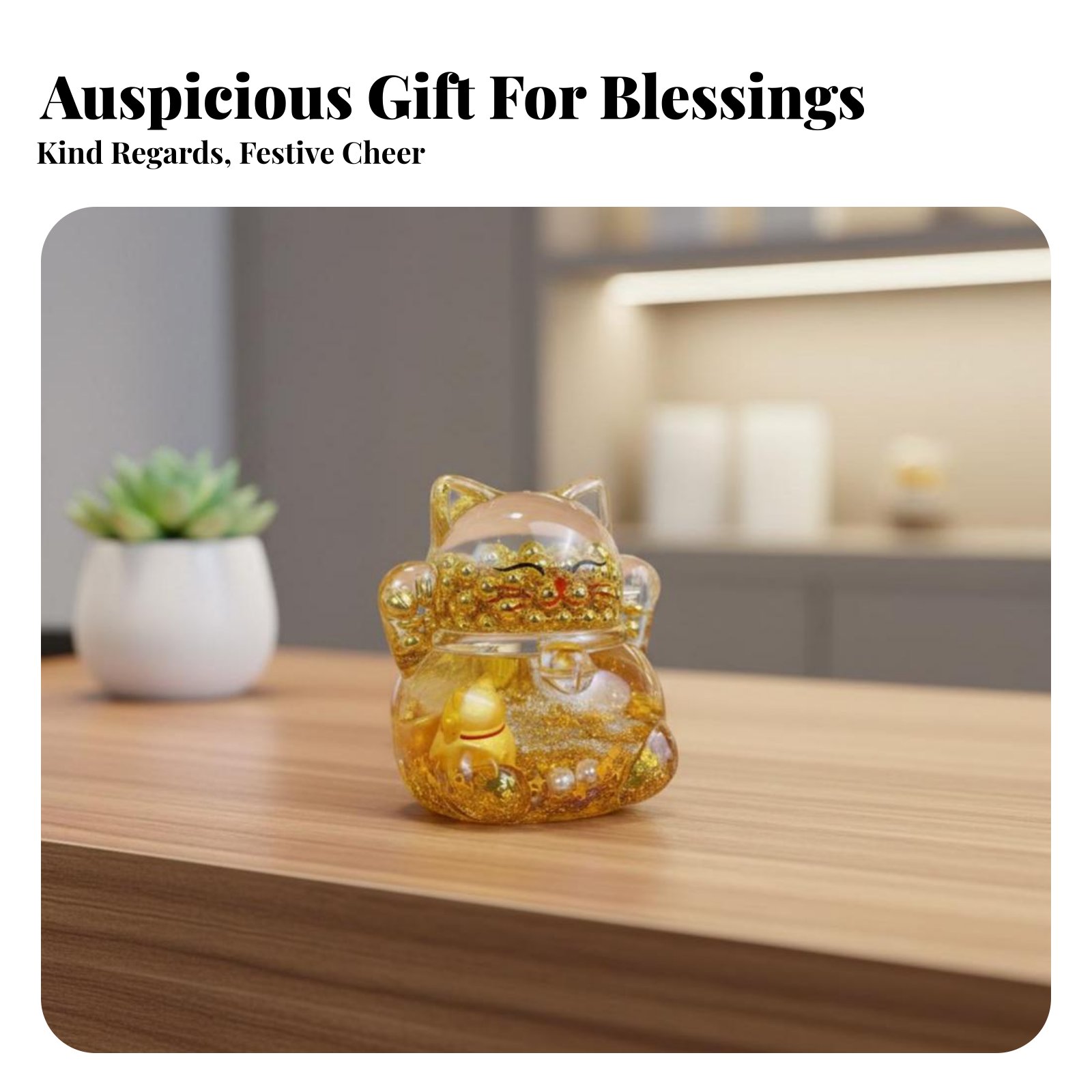 زينة قط الحظ، خرز ذهبي متألق،  - مراجعة Home Office Gifts وسعره