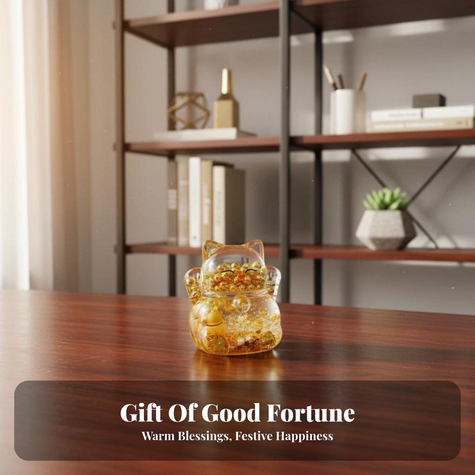 زينة قط الحظ، خرز ذهبي متألق،  - مراجعة Home Office Gifts وسعره