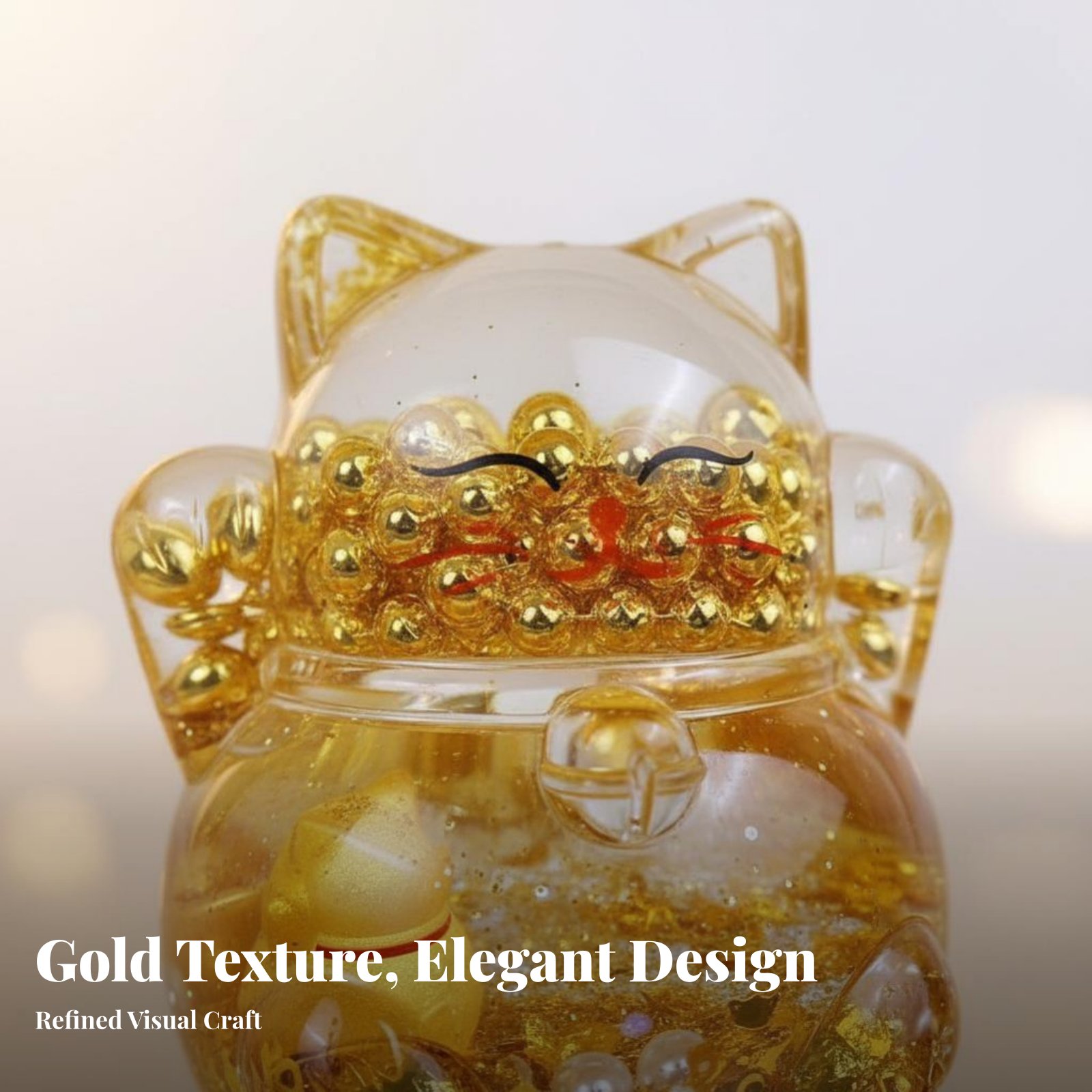 زينة قط الحظ، خرز ذهبي متألق،  - مراجعة Home Office Gifts وسعره