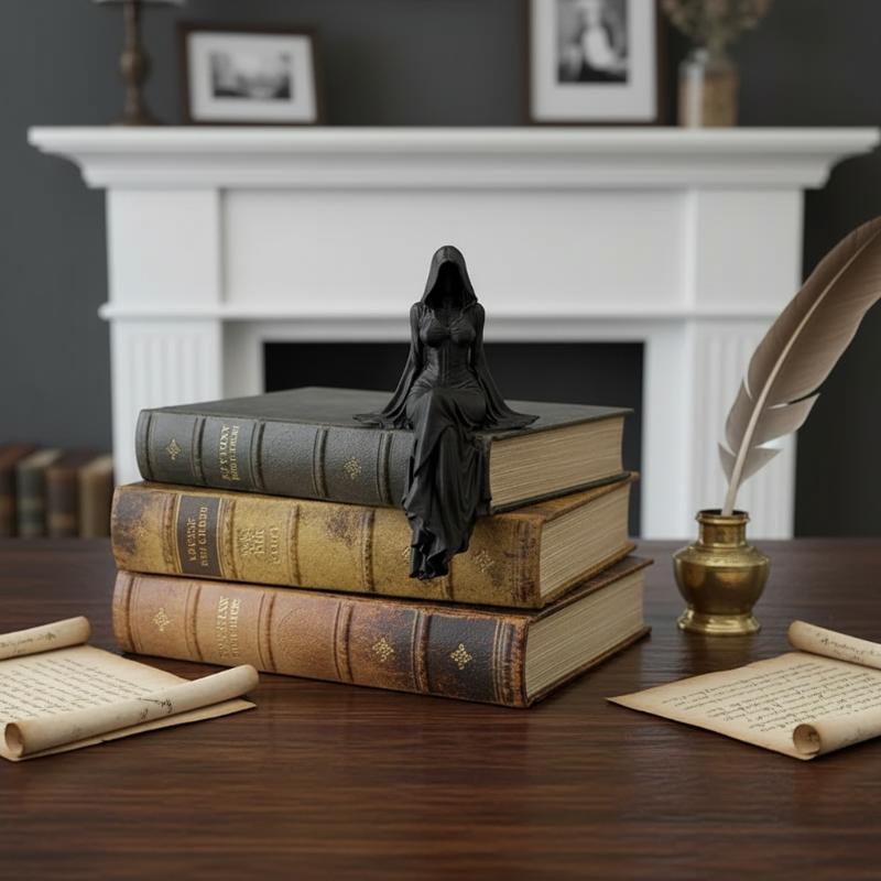 تمثال ريزين لسيدة الموت على ال - مراجعة Home Office With Bookshelves وسعره