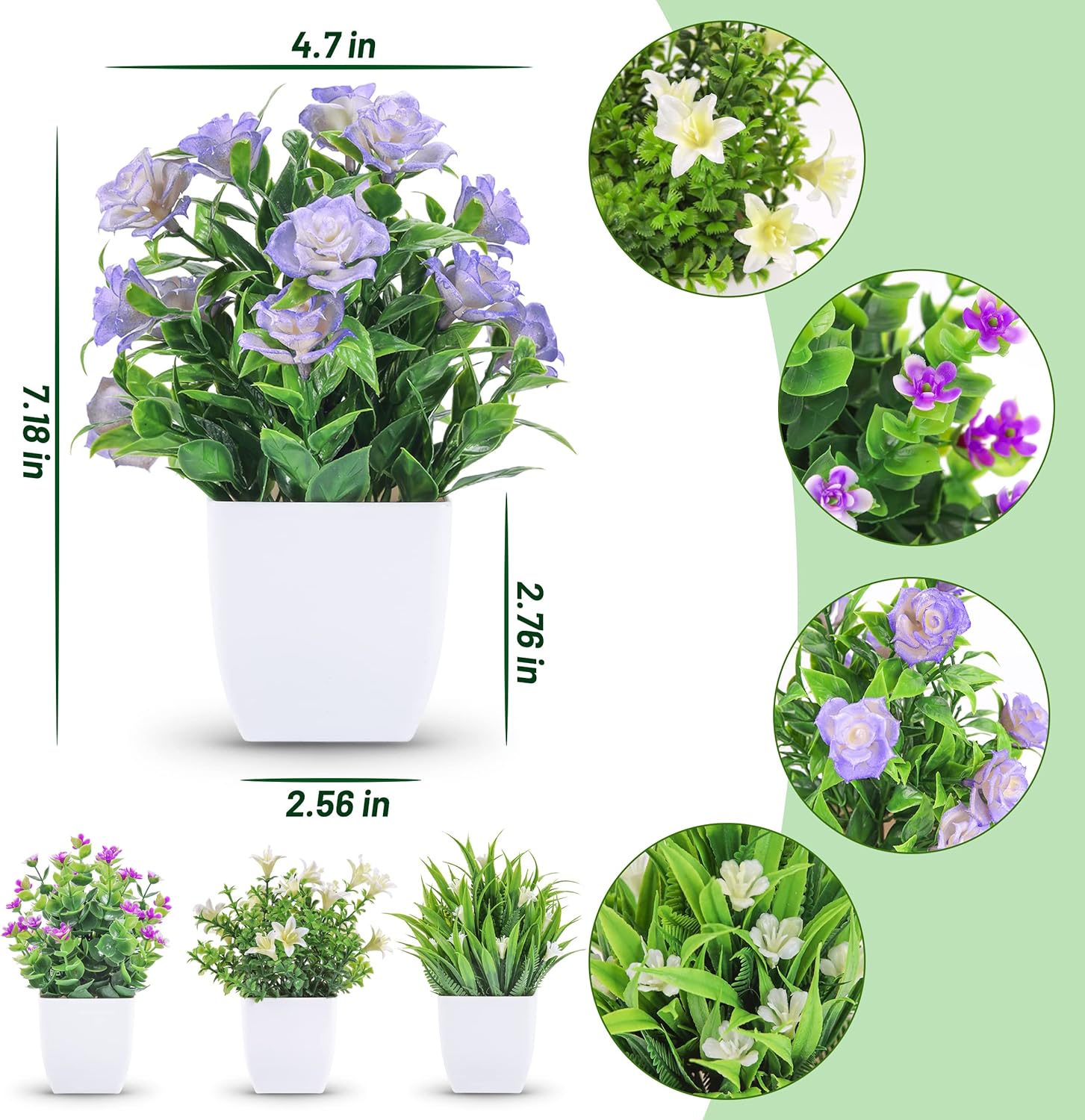 4 قطع من النباتات الصناعية الص - مراجعة Plant Desk Mini وسعره