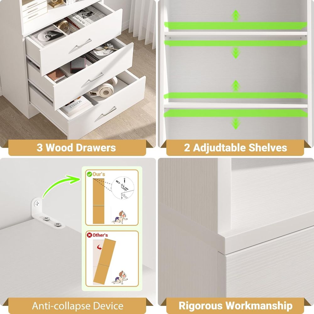 رف كتب خشبي أبيض بستة طبقات مع - مراجعة Home Office With Bookshelves وسعره