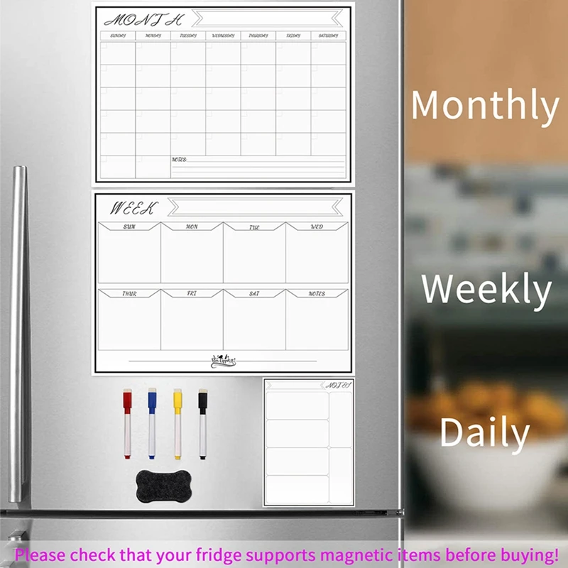 الأسبوع اليومي شهر خطة التقويم - مراجعة Magnetic Calendar Board وسعره
