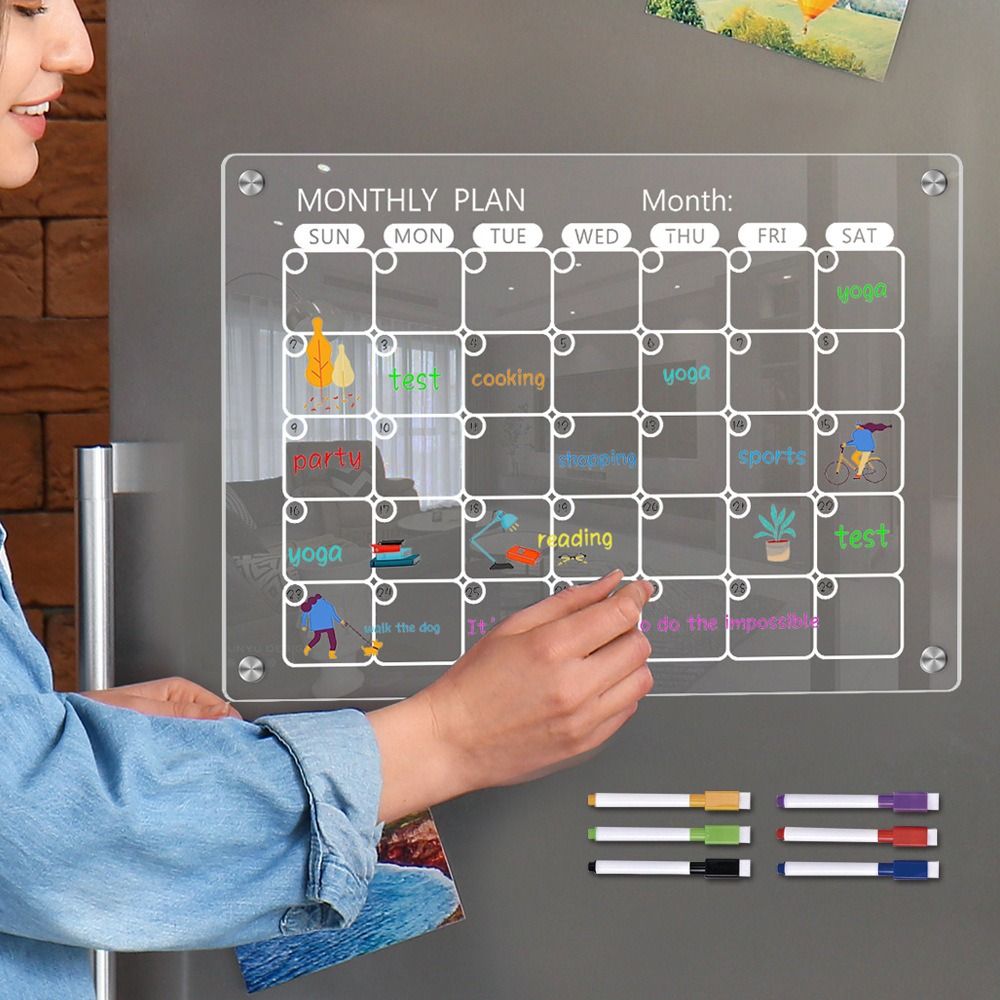 لوحات مسح أكريليك مكونة من 6 ع - مراجعة Magnetic Calendar Board وسعره